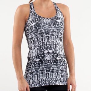 Lululemon  racerback Tank Glacier Lace Black & White Size 4